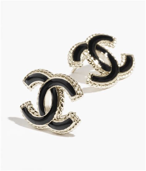 chanel style logo earrings.